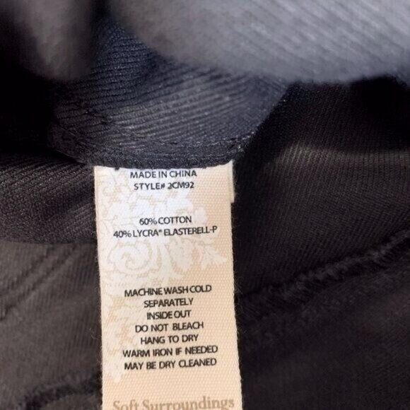 Soft Surroundings Women Pull On Jean Sz Small Black Gray Patchwork Boho Chic - Picture 10 of 12